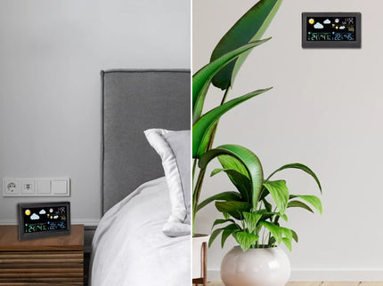 Elektroninė oro stotis - bevielė, su jutikliu, juoda