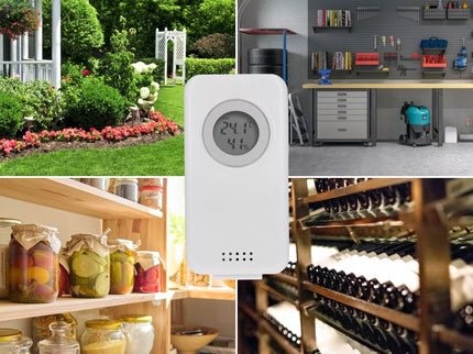 Elektroninė oro stotis - bevielė, su jutikliu, juoda