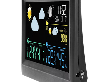 Elektroninė oro stotis - bevielė, su jutikliu, juoda