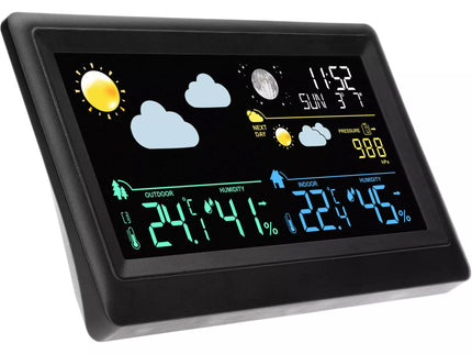 Elektroninė oro stotis - bevielė, su jutikliu, juoda