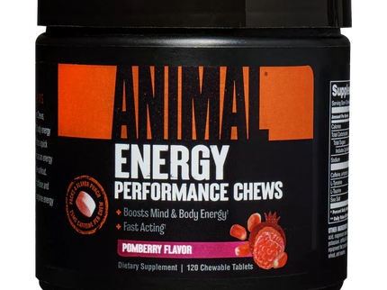 Universal Animal Energy Performance Chews 120 tablets. Valid until 2025-12-31.