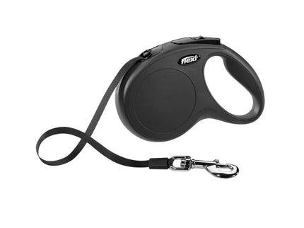 Flexi New Classic M automatinis pavadys juodas, 5 m, juostelė