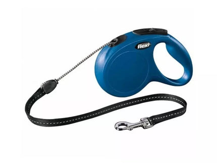 Flexi New Classic M automatinis pavadys mėlynas, 5 m, virvutė