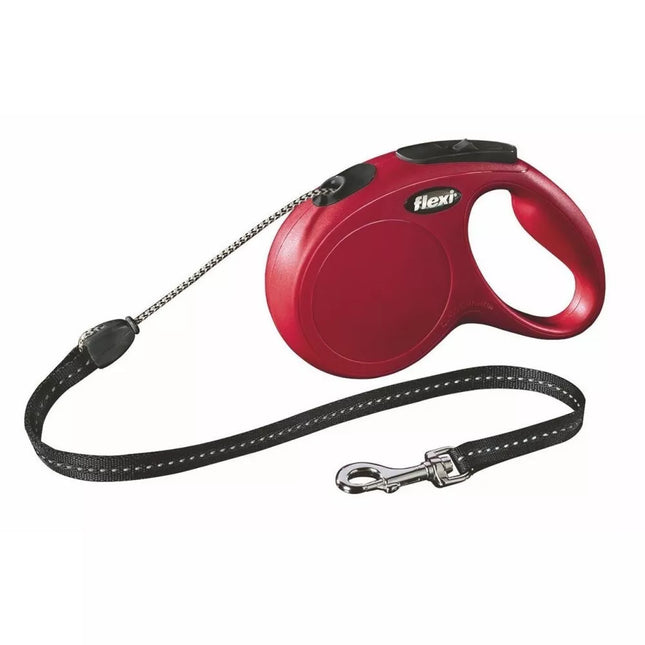 Flexi New Classic M Retractable Leash, Red, 5 m, Cord