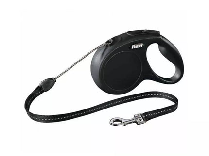 Flexi New Classic S automatinis pavadys juodas, 5 m, virvutė
