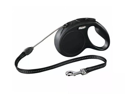Flexi New Classic S automatinis pavadys juodas, 8 m, virvutė