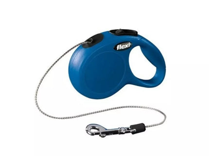 Flexi New Classic XS automatinis pavadys mėlynas, 3 m, virvutė