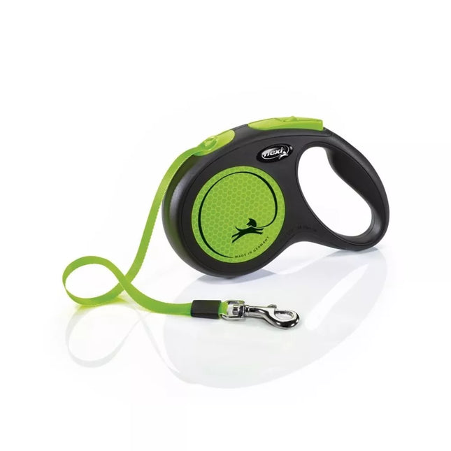 Flexi New Neon M Retractable Tape Leash, 5m, Green
