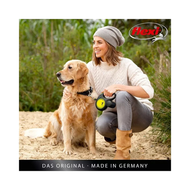 Flexi New Neon M Automatic Leash, 5 m, Cord