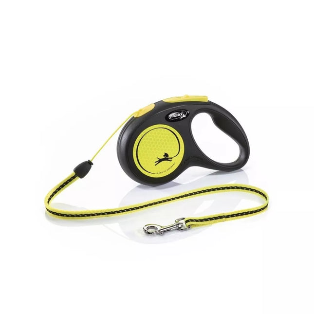 Flexi New Neon M Automatic Leash, 5 m, Cord