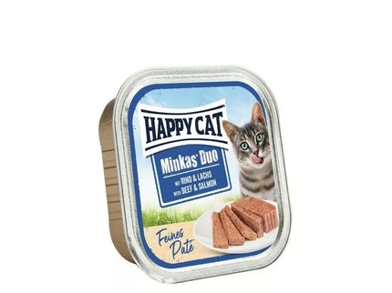 Happy Cat Duo Wet Food for Cats with Beef and Salmon, 100 g
