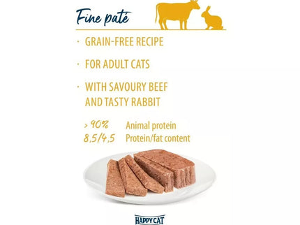 Happy Cat Duo wet food for cats with beef and rabbit, 100 g