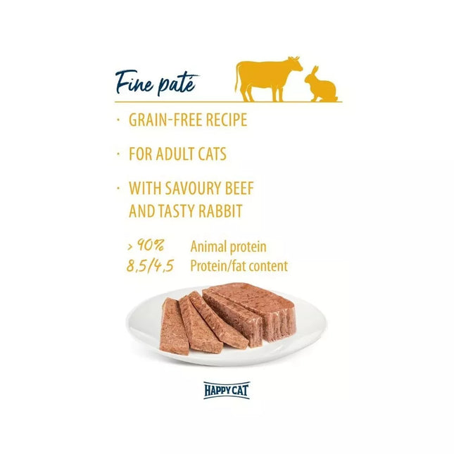 Happy Cat Duo wet food for cats with beef and rabbit, 100 g