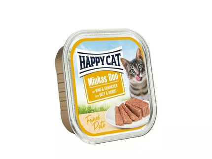 Happy Cat Duo wet food for cats with beef and rabbit, 100 g