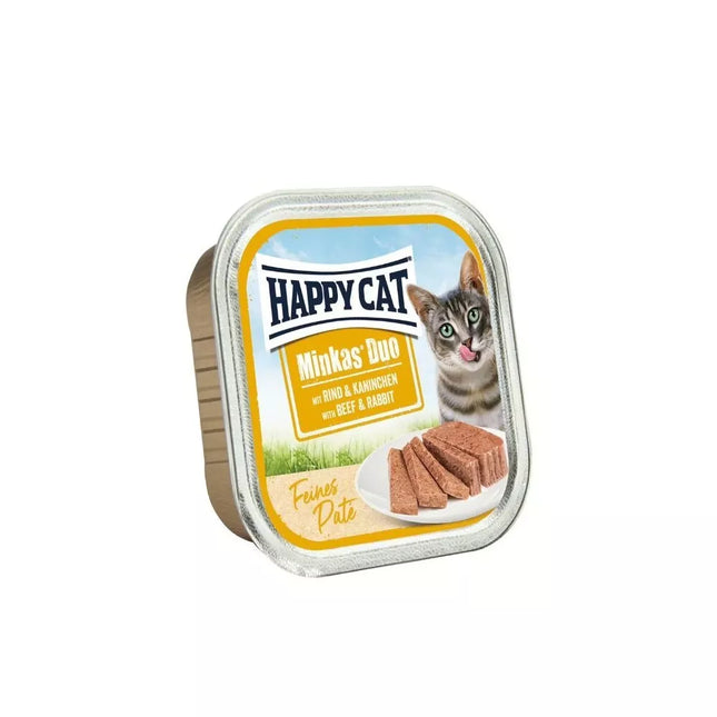 Happy Cat Duo wet food for cats with beef and rabbit, 100 g