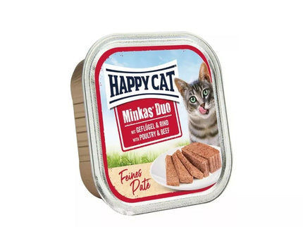 Happy Cat Duo Wet Food for Cats with Poultry and Beef, 100 g