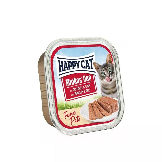 Happy Cat Duo Wet Food for Cats with Poultry and Beef, 100 g