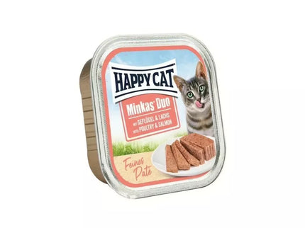 Happy Cat Duo Wet Food for Cats with Poultry and Salmon, 100 g