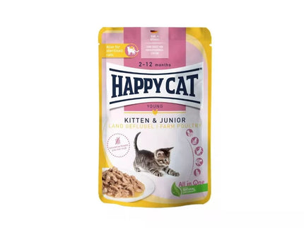 Happy Cat Kitten&Junior Goulash with Poultry LandGeflugel, 85 g
