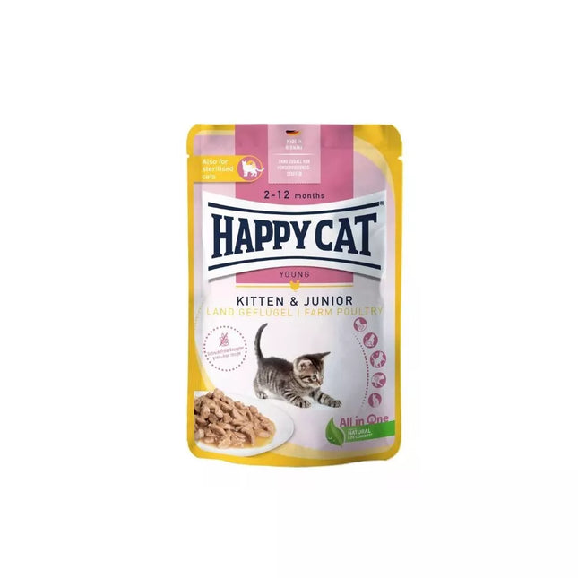 Happy Cat Kitten&Junior Goulash with Poultry LandGeflugel, 85 g