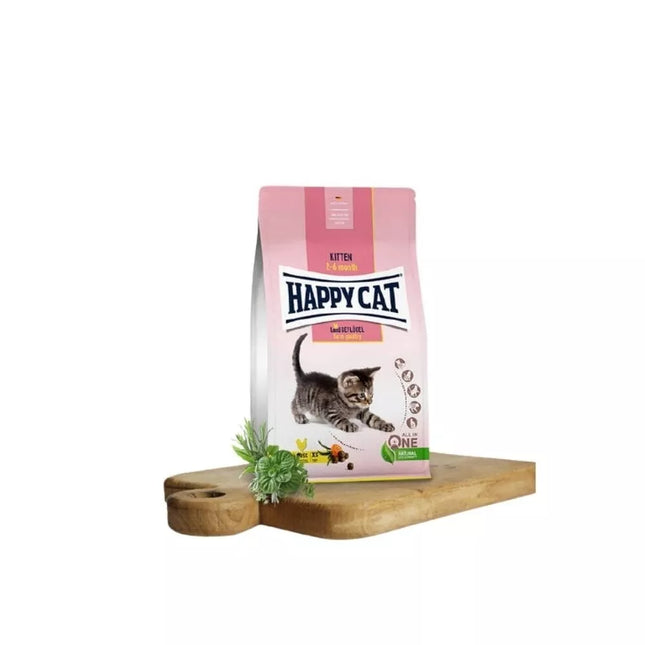 Happy Cat Complete Food for Kittens with Poultry Kitten LandGeflugel, 300 g
