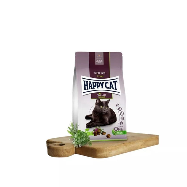 Happy Cat Complete Food for Sterilised Cats with Lamb Sterilised WeideLamm, 300 g