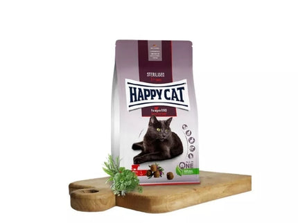 Happy Cat Complete Food for Sterilised Cats with Beef Sterilised Voralpen Rind, 300 g