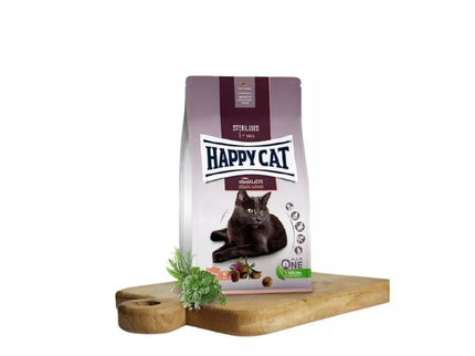 Happy Cat Complete Food for Sterilized Cats with Salmon Sterilised Atlantik Lachs, 300 g