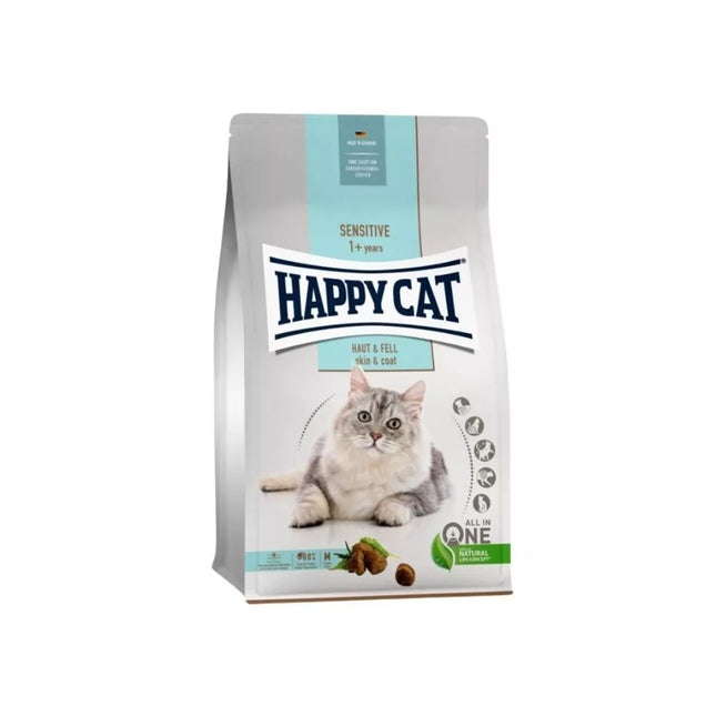 Happy Cat Sensitive Haut&Skin Complete Food for Adult Cats, Nurturing Skin and Coat, 300 g