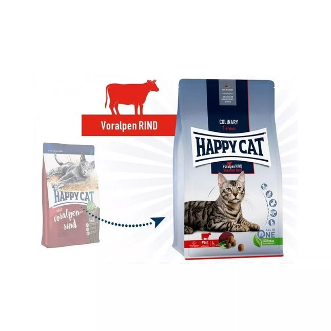 Complete Food for Adult Cats with Beef Culinary VoralpenRind, 300 g - Happy Cat