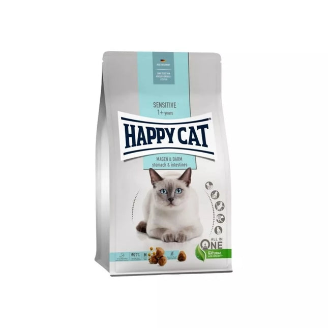 Happy Cat Complete Food for Adult Cats with Sensitive Digestion Sensitive Magen&Darm, 300 g