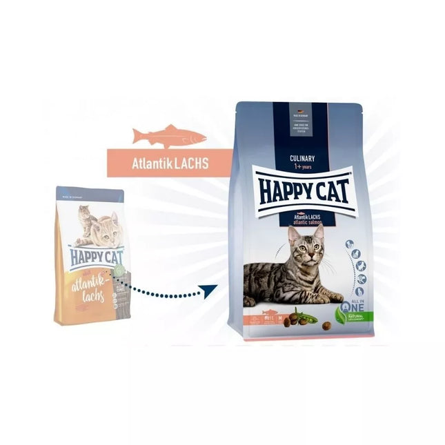 Happy Cat Culinary AtlantikLachs Complete Food for Adult Cats with Salmon, 300 g