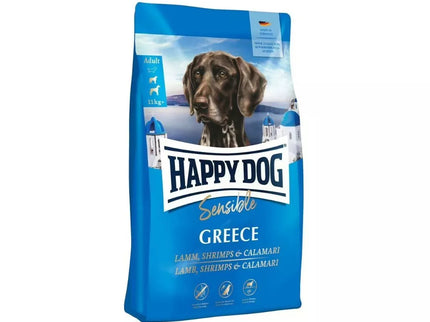 Happy Dog Greece visavertis pašaras suaugusiems šunims su ėriena, krevetėmis ir kalmarais, 1 kg