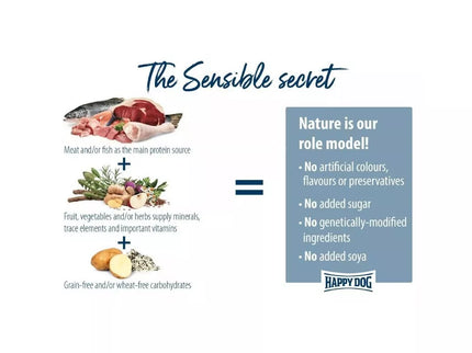 Happy Dog Mini Ireland visavertis pašaras mažų veislių suaugusiems šunims su triušiena ir lašiša, 300 g