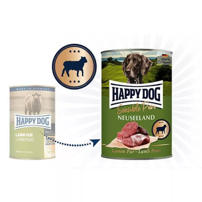 Happy Dog Sensitive Pure Neuseeland konservai šunims su ėriena, 400 g