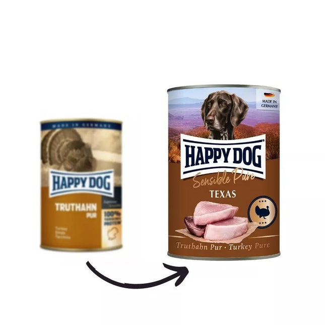 Happy Dog Truthahn Pur Canned Dog Food with Turkey, 800 g