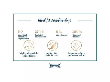 Complete Food for Small Breed Adult Dogs with Chicken and Turmeric, 300 g - Happy Dog XS Mini Bali