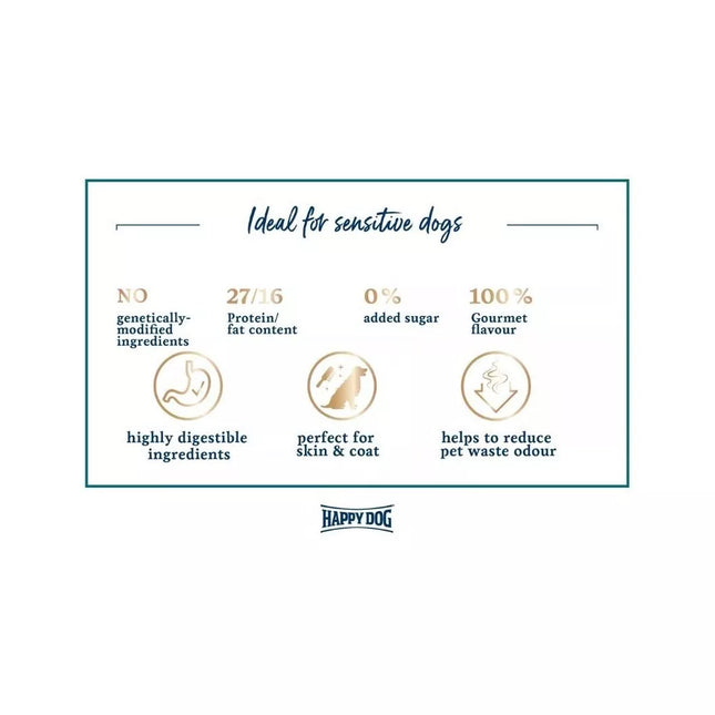 Complete Food for Small Breed Adult Dogs with Chicken and Turmeric, 300 g - Happy Dog XS Mini Bali