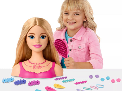BARBIE stilizavimo galva – šviesūs plaukai (HMD88)
