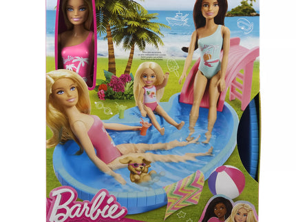 BARBIE lėlės ir baseino pramogų rinkinys (HRJ74)