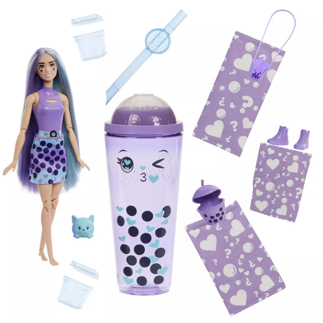 BARBIE POP REVEAL taro milk surprise set, bubble tea series (HTJ19)