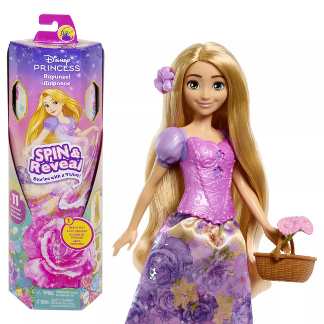 DISNEY PRINCESS SPIN and REVEAL Rapunzel Surprise Set (HTV86)