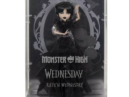 MONSTER HIGH X WEDNESDAY lėlė Trečiadienė juoda suknele (HXJ03)