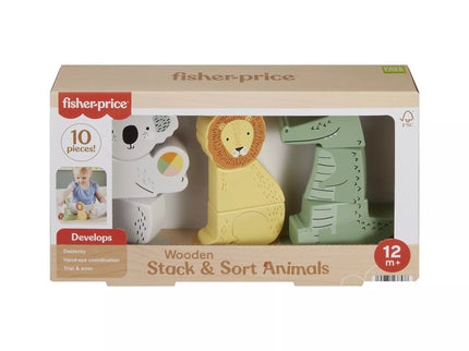FISHER-PRICE Wooden Stacker Tower - Animals (HXV04)