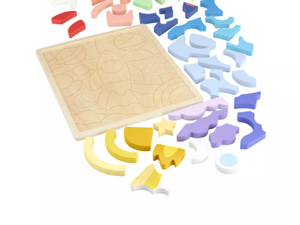 Fisher - price medinė dėlionė raketa