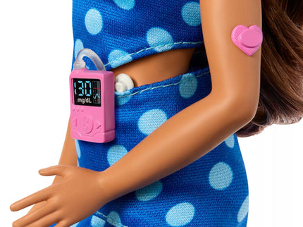 BARBIE madistė mėlyna suknele, serganti diabetu (HYT97)