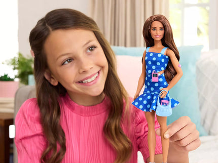 BARBIE madistė mėlyna suknele, serganti diabetu (HYT97)