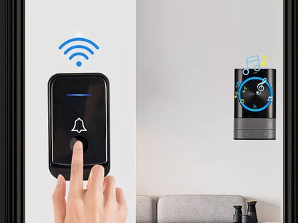 Ilgo nuotolio belaidis durų skambutis