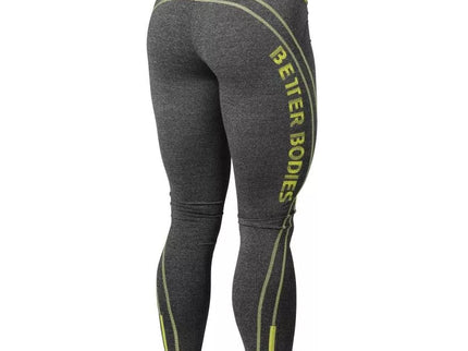 Better Bodies Shaped Logo Tights (Anthracite Melange/Lime)