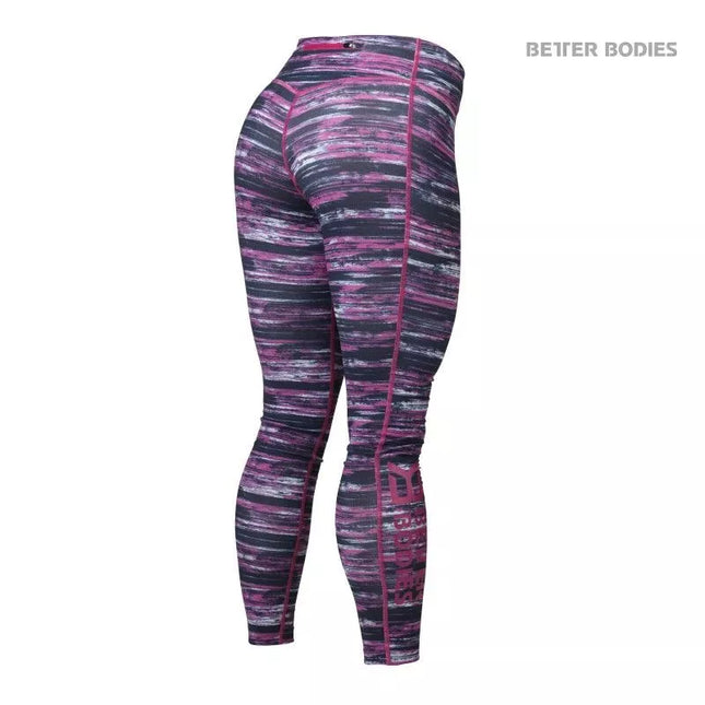 Better Bodies Printed Tights (Black/Pink)